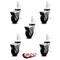 Service Caster 3 Inch Hooded Neoprene Rubber 3/8 Inch Threaded Stem Casters with Brakes, 5PK SCC-TS03S310-NPRB-BC-B-381615-5 - alternate 4